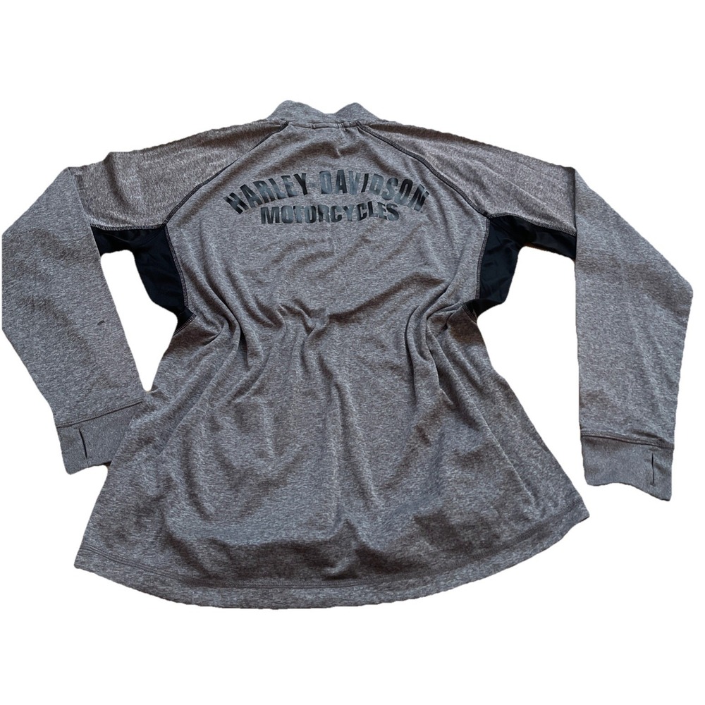 Genuine Harley Davidson Lightweight Sweatshirt Women's L Gray Thumbhole